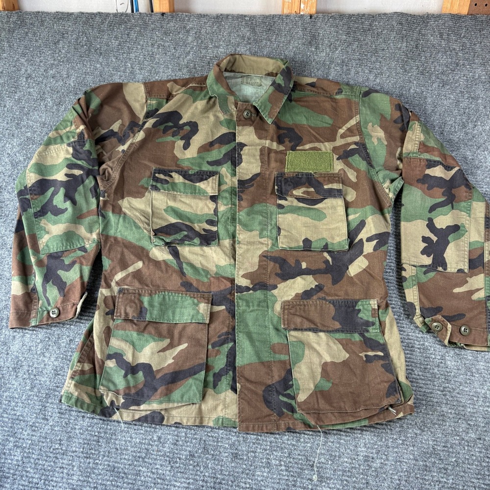 US Military Woodland Camo BDU Field Jacket Medium Regular 8415-01-084-1647 Mens